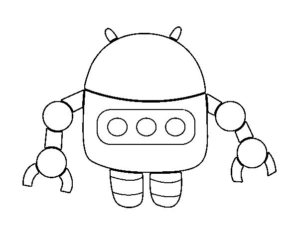 Robot with tweezers coloring page
