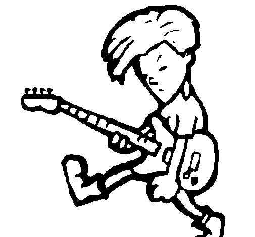 Rocker boy coloring page