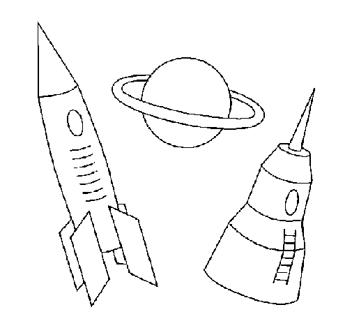 Rocket coloring page