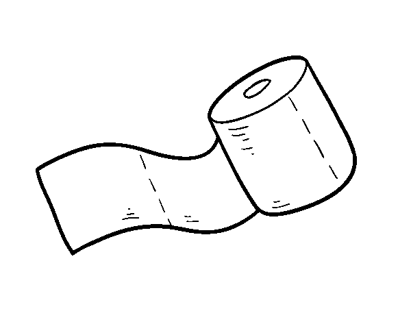 Roll of toilet paper coloring page