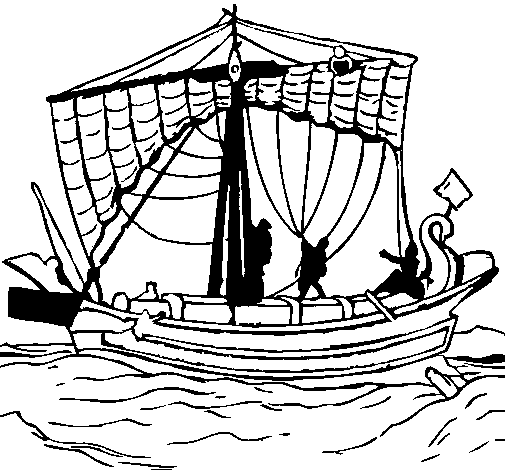 Roman boat coloring page