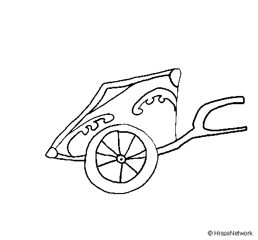 Roman cart coloring page