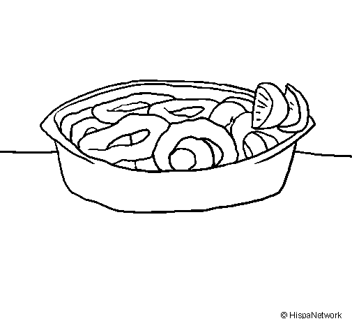 Roman-style squid coloring page