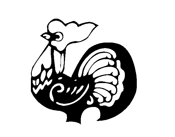 Rooster Sign coloring page