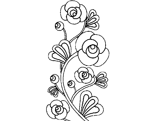 Rose garden coloring page