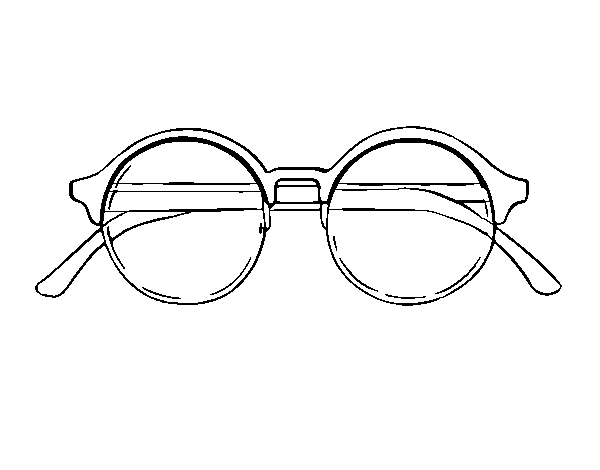 Round glasses coloring page