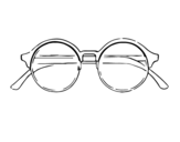 Round glasses coloring page