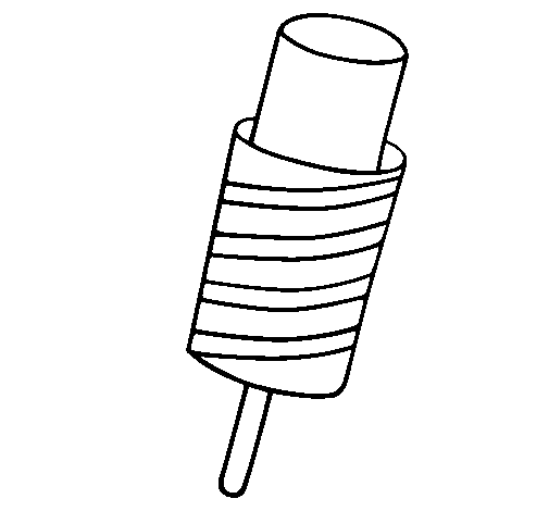 Round ice-cream coloring page