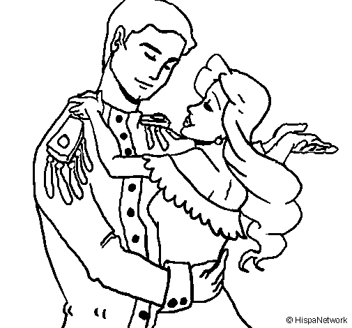 Royal dance coloring page