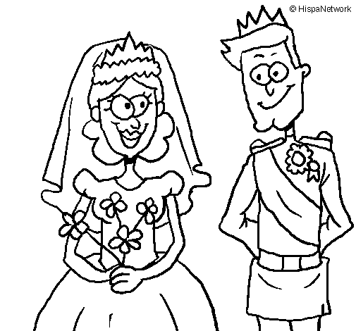 Royal wedding coloring page
