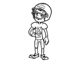 Rugby player little boy coloring page