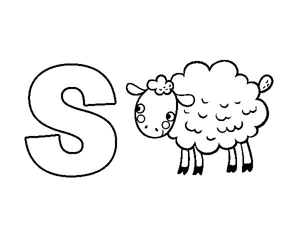 S of Sheep coloring page