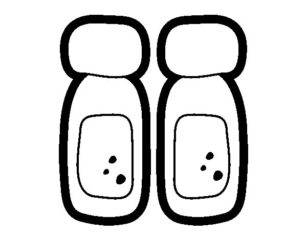Salt and pepper shakers coloring page