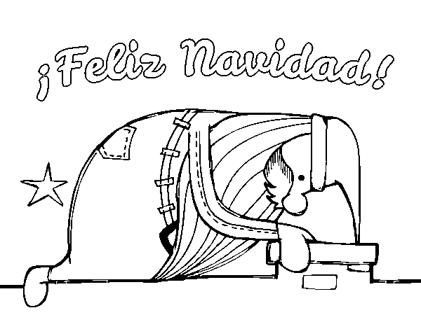 Santa Claus looking through the fireplace coloring page