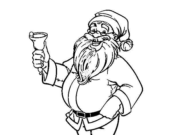  Santa Claus with bell coloring page