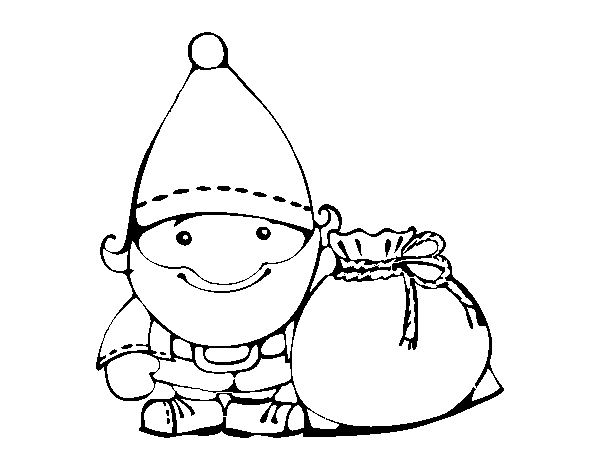 Santa Claus with his sack coloring page