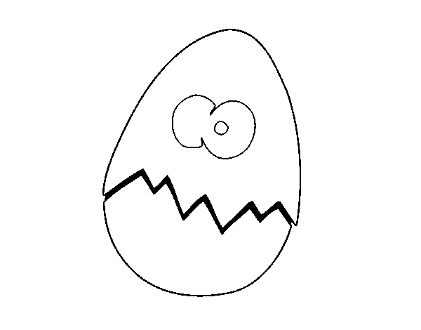 Scared egg coloring page