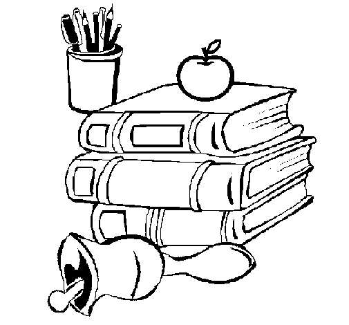 School equipment coloring page