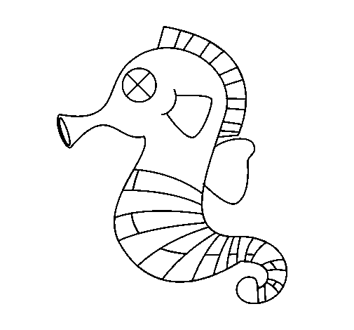 Sea horse coloring page