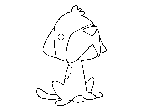 Seated puppy coloring page