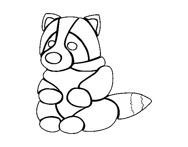 Seated Raccoon coloring page