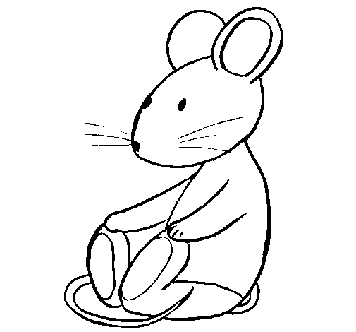 Seated rat coloring page