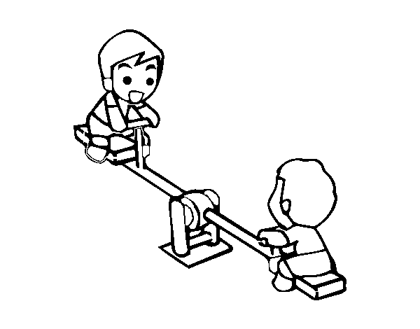 Seesaw coloring page
