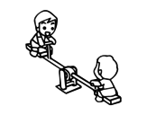 Seesaw coloring page