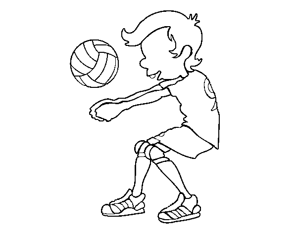 Service volleyball coloring page