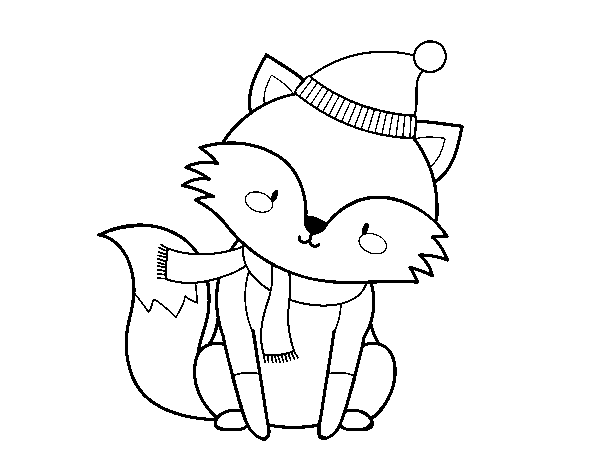 Sheltered fox coloring page