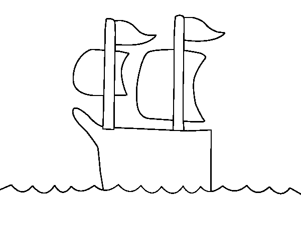 Ship at sea coloring page