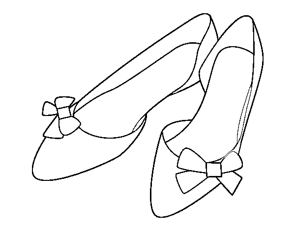Shoes with bows coloring page