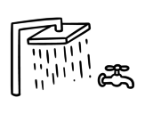 Shower and bathroom faucet coloring page