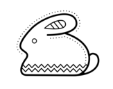 Side easter bunny coloring page