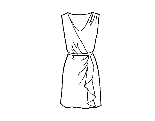 Simple dress coloring page
