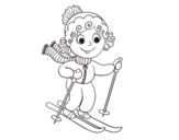 Skier Girl coloring page