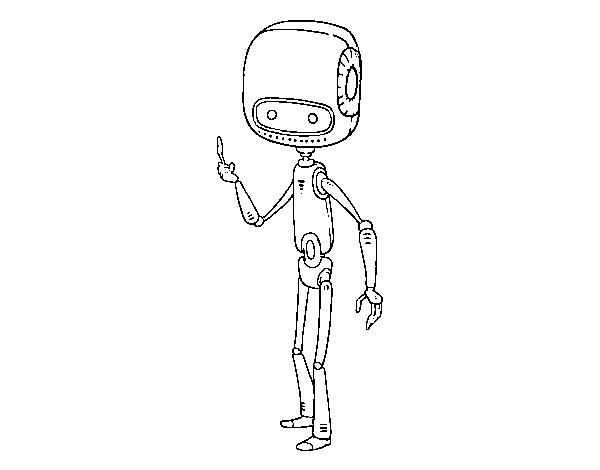 Skinny robot coloring page