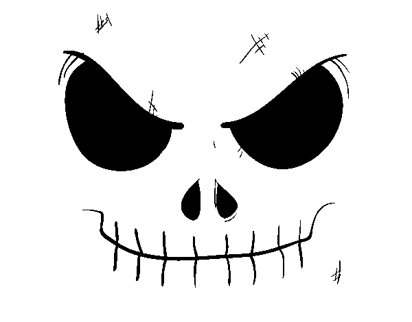 Skull face coloring page