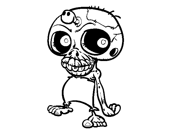 Skull zombie coloring page