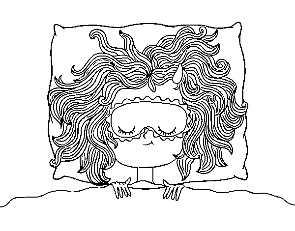 Sleeping girl coloring page