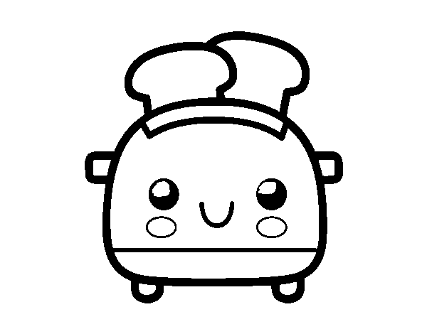 Slice bread toaster coloring page