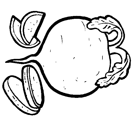 Sliced beetroot coloring page