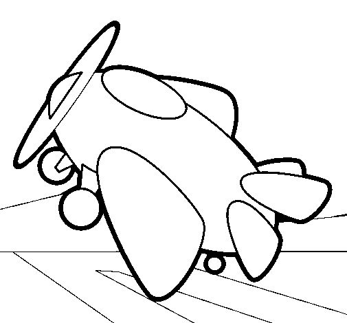 Small plane coloring page