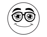 Smiley with glasses coloring page