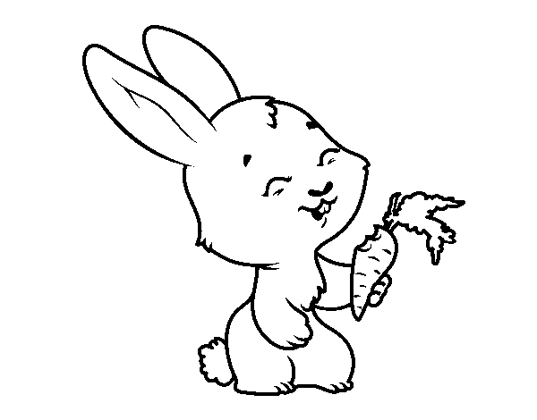 Smiling bunny coloring page