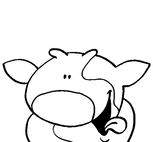 Smiling cow coloring page