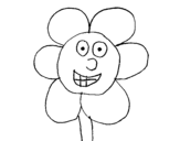 Smiling flower coloring page
