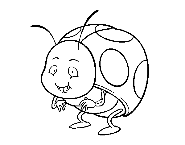 Smiling ladybug coloring page