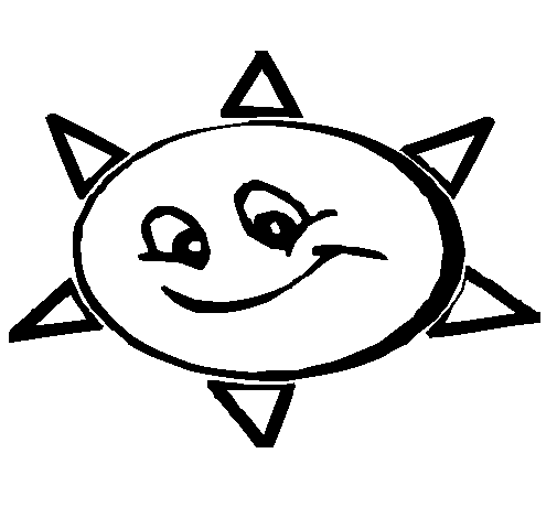 Smiling sun coloring page