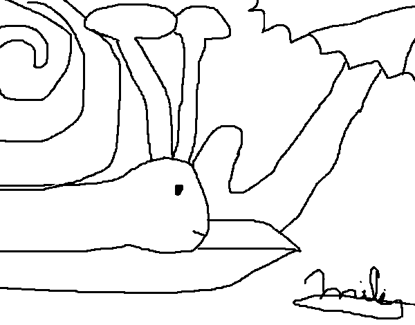 Snail with umbrella coloring page